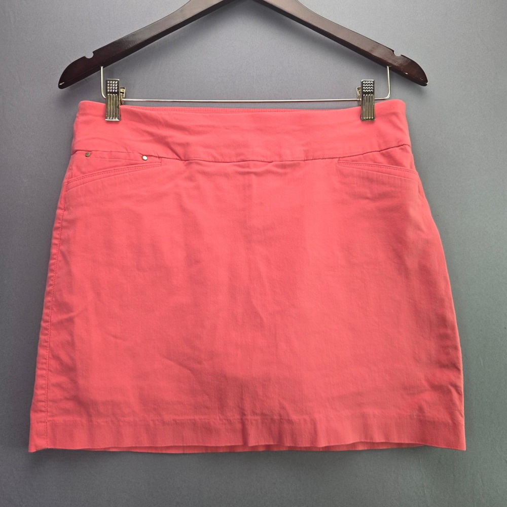 Attyre New York Skort Size 10 Coral Pink Stretch Pull On Active Golf Casual